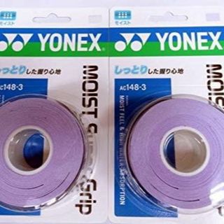 ヨネックス(YONEX)のヨネックス 　モイストスーパーグリップ AC148-3　ラベンダー×2個 ④(バドミントン)