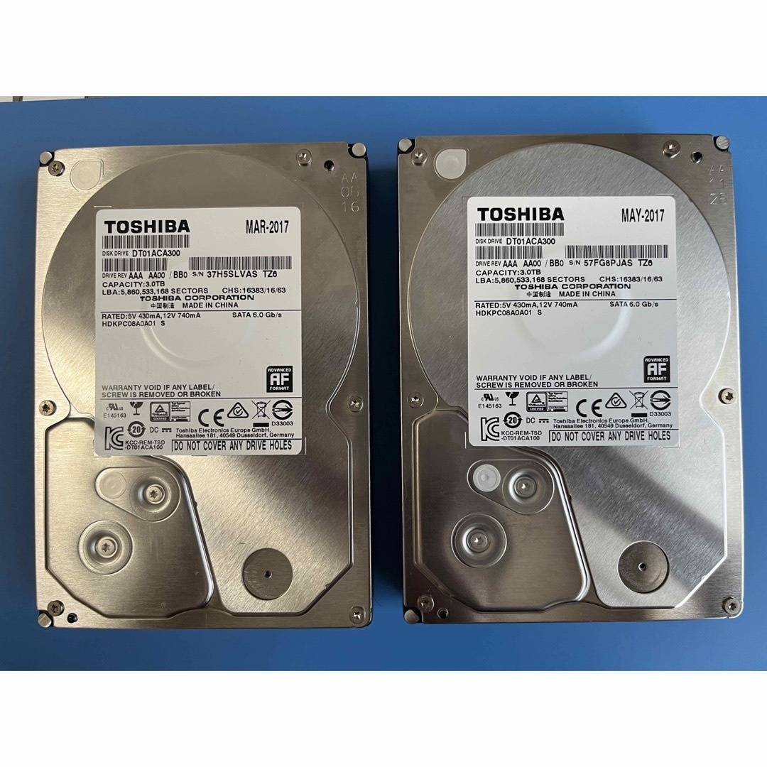 TOSHIBA 3.0TB HDD２台セット