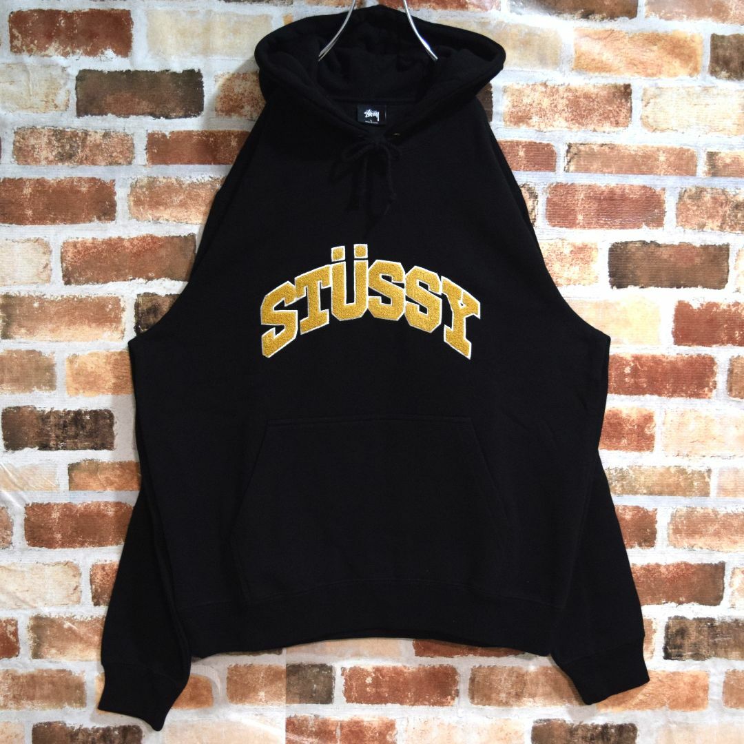 STUSSY - 《ステューシー》正規・新品タグ パイル生地ロゴ ブラック L ...