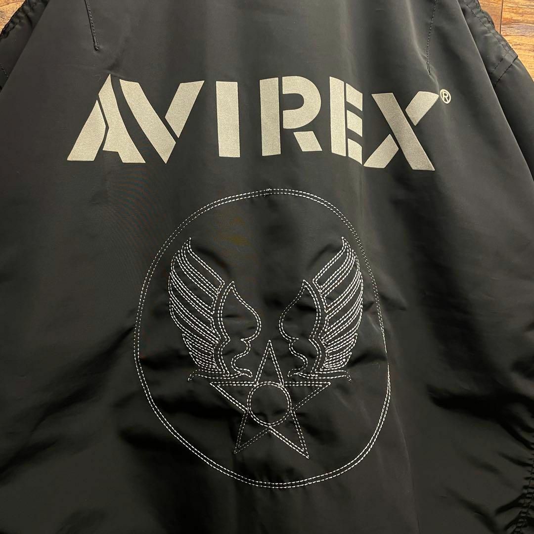 AVIREX(アヴィレックス)のAVIREXアビレックスMA-1フライトジャケット黒ブラックxl古着刺繍ma1 メンズのジャケット/アウター(フライトジャケット)の商品写真