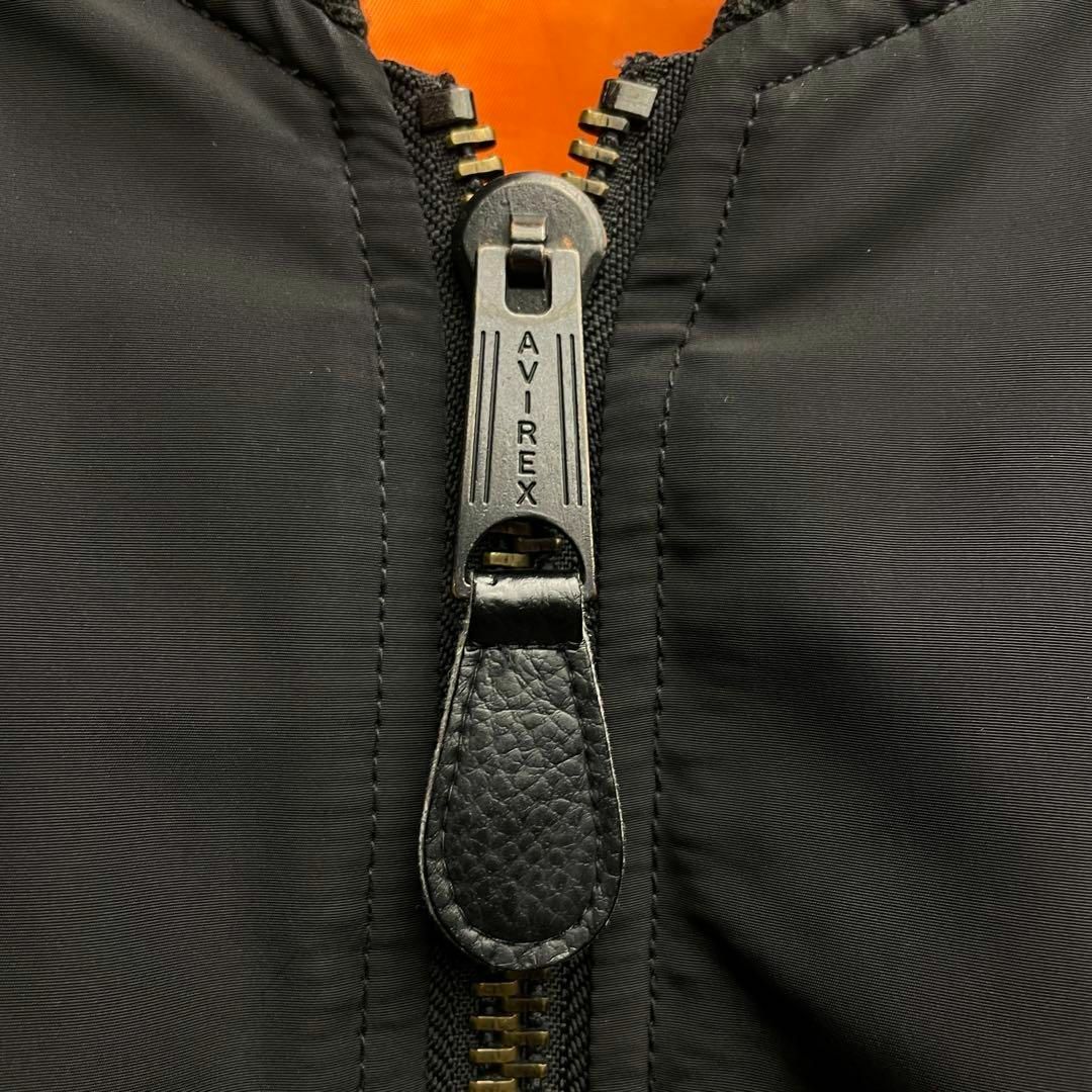 AVIREX(アヴィレックス)のAVIREXアビレックスMA-1フライトジャケット黒ブラックxl古着刺繍ma1 メンズのジャケット/アウター(フライトジャケット)の商品写真