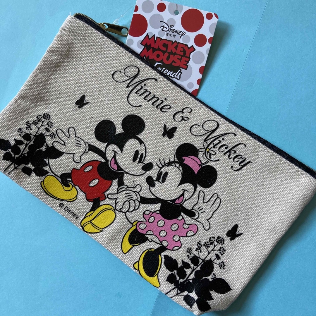 Disney(ディズニー)のミッキー＆ミニーマウス　帆布ポーチ レディースのファッション小物(ポーチ)の商品写真