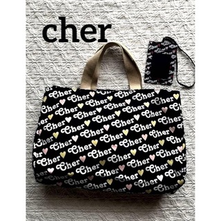 シェル(Cher)の【cher】レア ロゴ柄トートバッグとカードケース(トートバッグ)