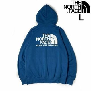 ザノースフェイス(THE NORTH FACE)のノースフェイス THROWBACK パーカー US限定(L)青 181130(パーカー)