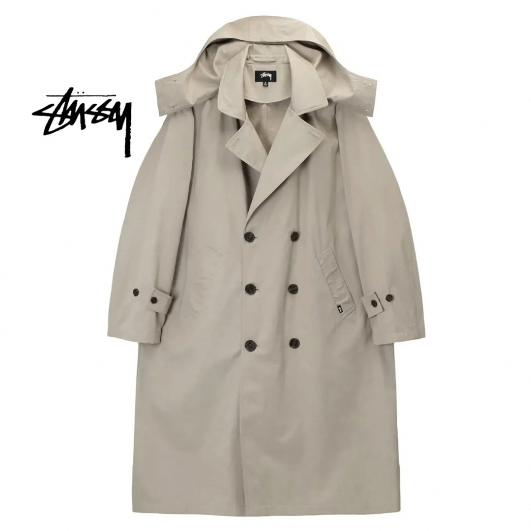 値下げ stussy solar trench coat トレンチコート S-