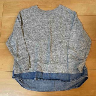 オーシャンアンドグラウンド(OCEAN&GROUND)のオーシャンアンドグラウンド　デニムレイヤードTシャツ  グレー　110㎝(Tシャツ/カットソー)