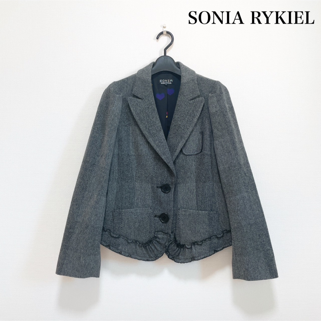 SONIA RYKIEL カシミヤ混ジャケット グレー 秋冬 お仕事 セレモニー