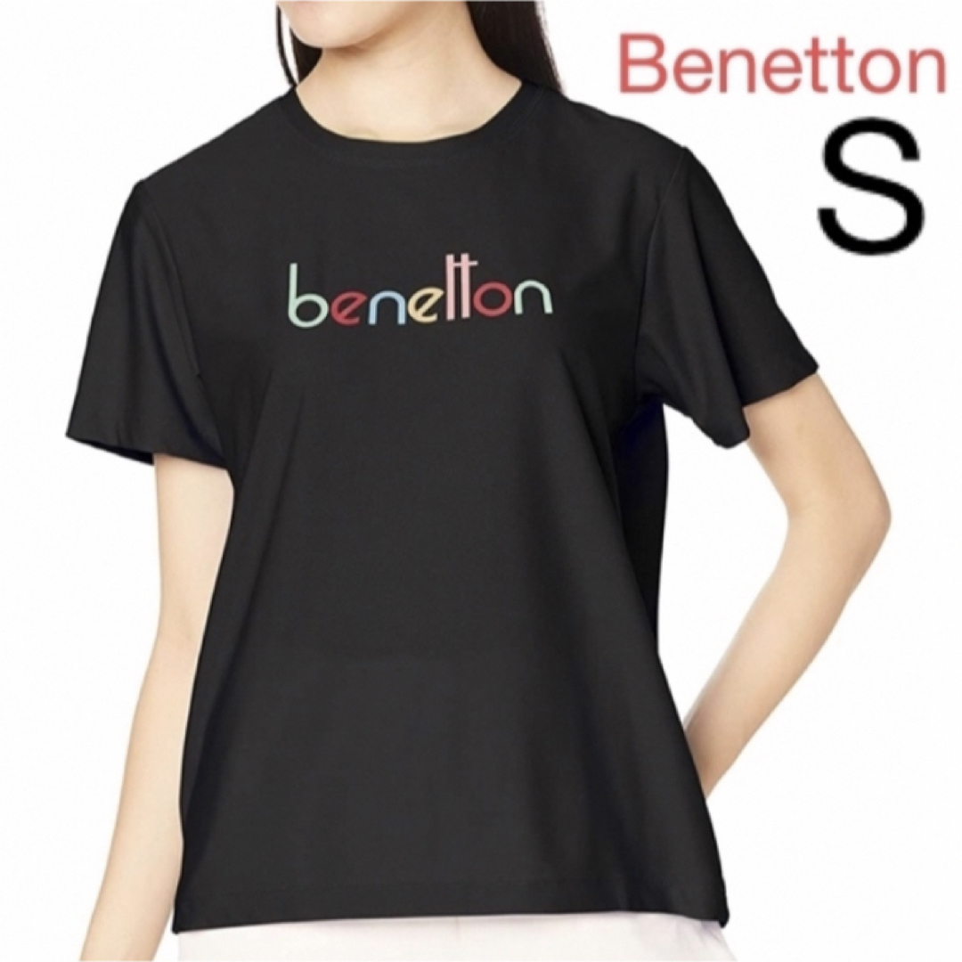 UNITED COLORS OF BENETTON.(ユナイテッドカラーズオブベネトン)のリーボック　ベネトン　レディース　Sサイズ　ブラック　半袖Tシャツ レディースのトップス(Tシャツ(半袖/袖なし))の商品写真