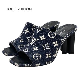 ルイヴィトン(LOUIS VUITTON)のルイヴィトン LOUIS VUITTON シルエットライン サンダル 靴 シューズ デニム ネイビー モノグラム(サンダル)