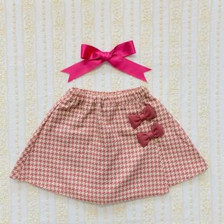 シャーリーテンプル(Shirley Temple)の新品シャーリーテンプル120 キュロット　ピンク　千鳥格子(パンツ/スパッツ)