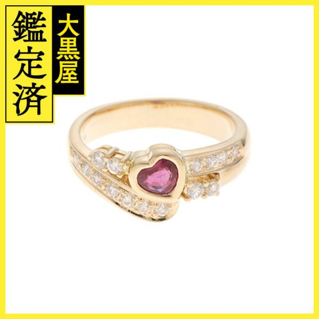 K18イエローゴール　ルビー0.34ct　ダイヤ0.33ct　10号【430】 レディースのアクセサリー(リング(指輪))の商品写真