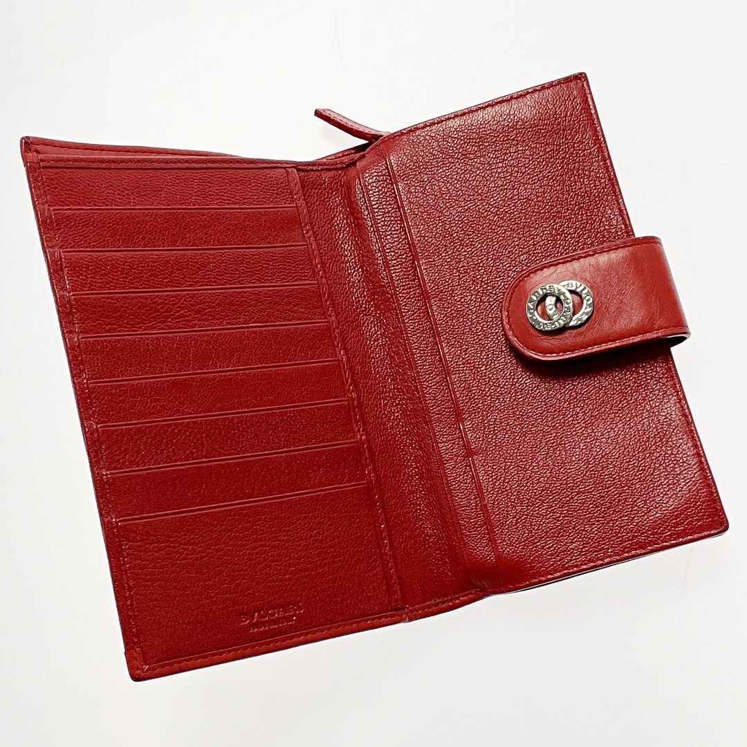 BVLGARI - BVLGARI ブルガリ ドッピオンド T12211 レッド 二つ折り長