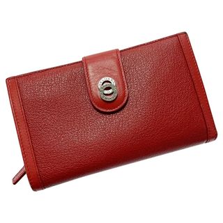 ブルガリ(BVLGARI)の☆☆BVLGARI ブルガリ ドッピオンド T12211 レッド 二つ折り長財布 レザー レディース シルバー金具 箱有(財布)