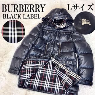 バーバリーブラックレーベル(BURBERRY BLACK LABEL)のBURBERRY BLACK LABEL チェック ダウンジャケット フード(ダウンジャケット)