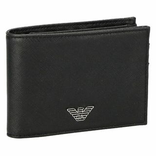 エンポリオアルマーニ(Emporio Armani)の未使用 正規品 エンポリオアルマーニ 二つ折り財布 メンズ ブラック レザー(折り財布)