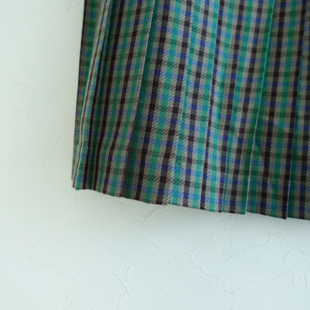 bulle de savon(ビュルデサボン)の AMBIDEX bulle de savon チェック プリーツロングスカート レディースのスカート(ロングスカート)の商品写真