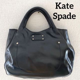 ケイトスペードニューヨーク(kate spade new york)のKate Spade ケイトスペード　本革　牛革　レザーエナメルハンドバッグ　黒(ハンドバッグ)