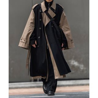 極美品 22AW stein Oversized Trench Coat M羊の古着