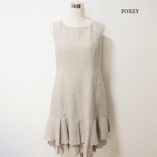 ◆フォクシー◆ドロップリネンワンピース【38】美品　麻　FOXEY