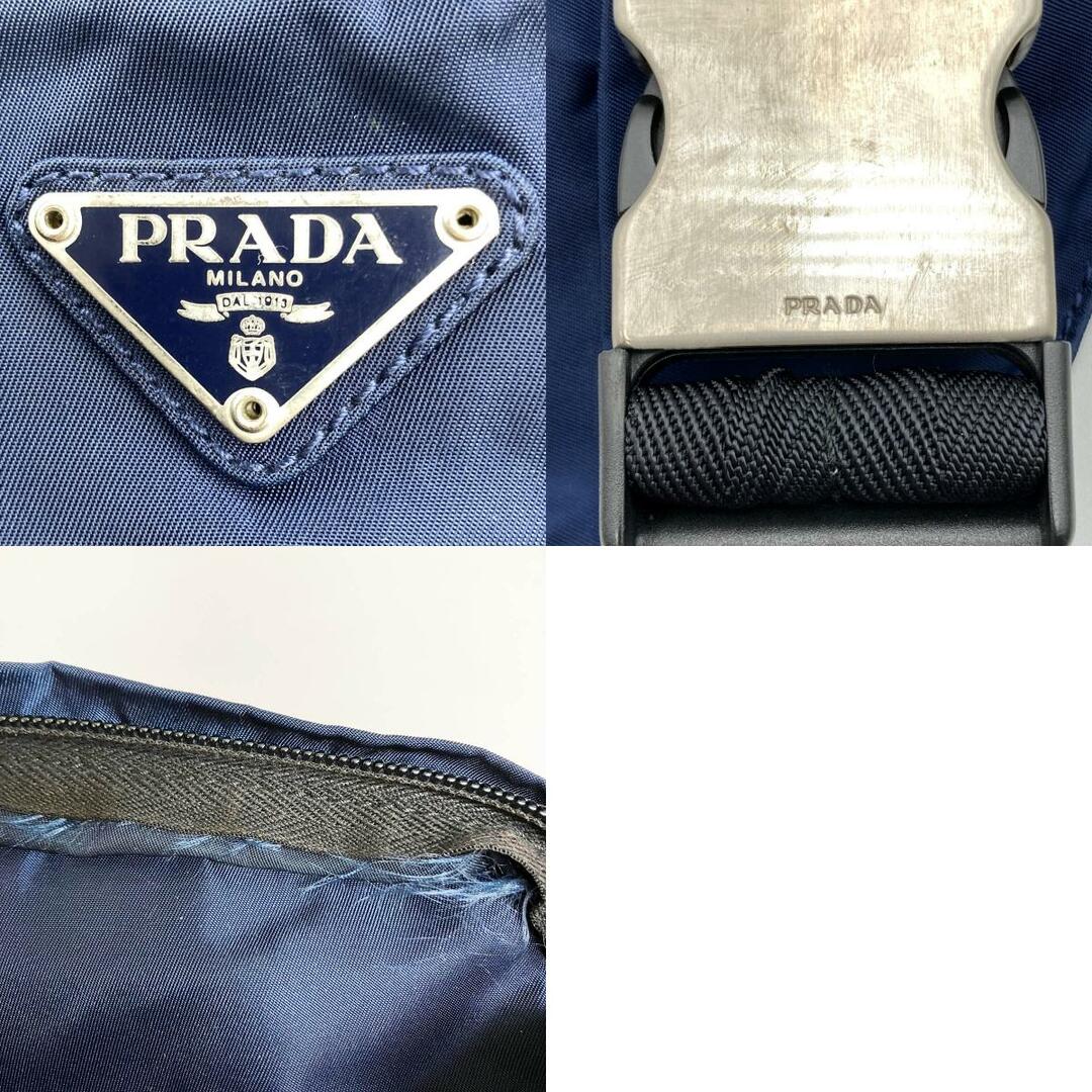 PRADA(プラダ)のPRADA プラダ ウエストバッグ ウエストポーチ ボディバッグ ナイロンバッグ トライアングルロゴ ネイビー ブルー ナイロン メンズ レディース ファッション USED 【中古】 メンズのバッグ(ウエストポーチ)の商品写真