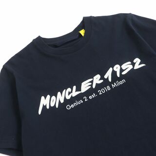 未使用品□22SS MONCLER GENIUS 2 モンクレールジーニアス ロゴプリント/ワッペン コットン 半袖Tシャツ/カットソー アイボリー M 正規品