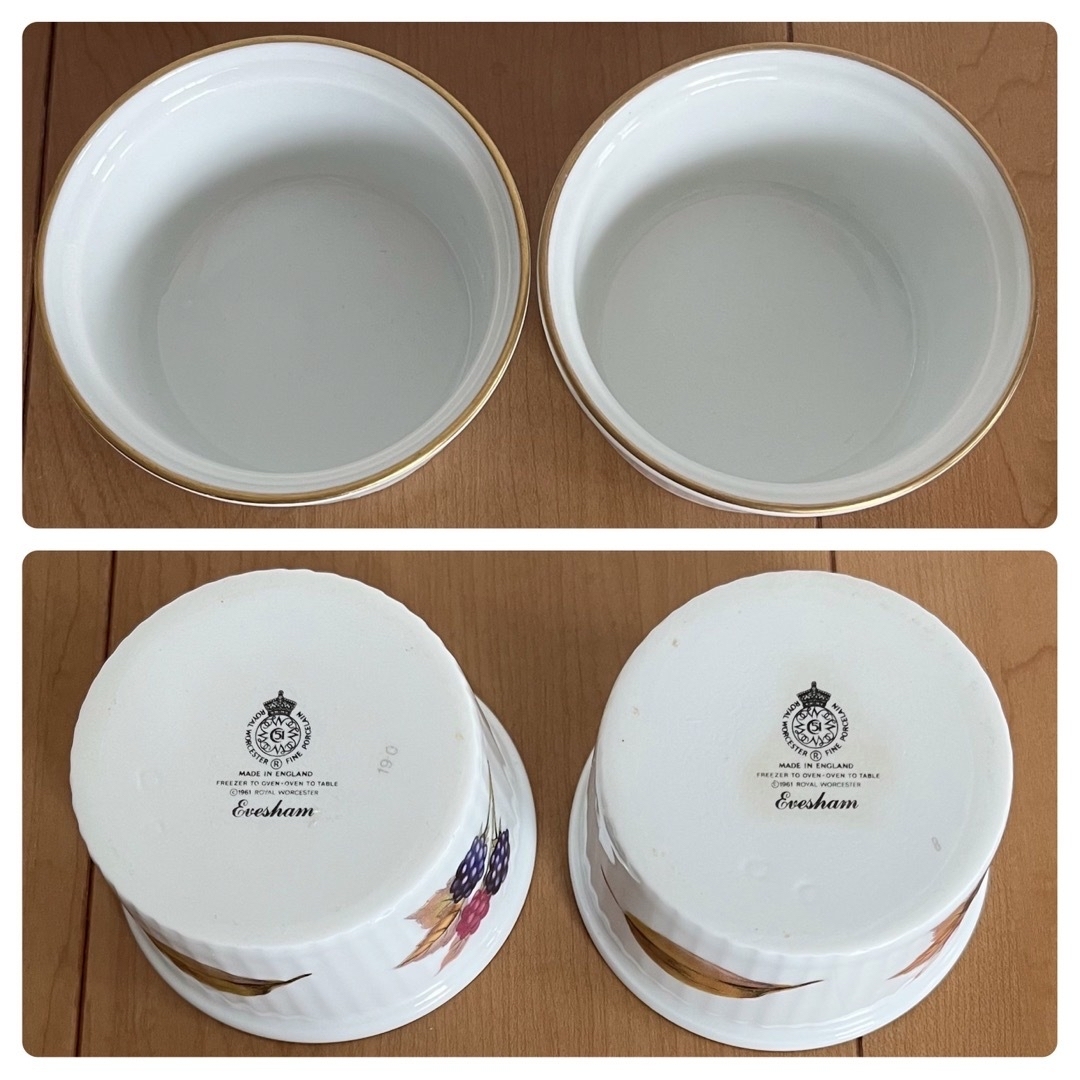 Royal Worcester(ロイヤルウースター)の① ✨ 未使用有り✨ ロイヤルウースター　イブシャム ( 鍋 )& ココット皿 インテリア/住まい/日用品のキッチン/食器(食器)の商品写真