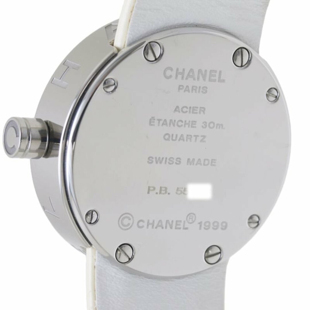 CHANEL シャネル ラ ロンド H0580 ステンレススチールx革  ホワイト レディース/39210【腕時計】