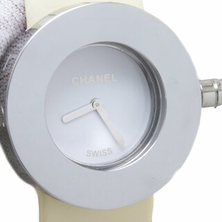 CHANEL シャネル ラ ロンド H0580 ステンレススチールx革  ホワイト レディース/39210【腕時計】