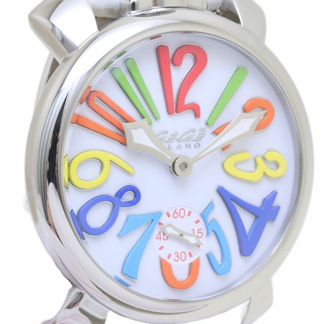 GaGa MILANO(ガガミラノ)のGaga Milano ガガミラノ マヌアーレ 48mm 5010.01S ステンレススチール x革 メンズ /39215【中古】【腕時計】 メンズの時計(腕時計(アナログ))の商品写真