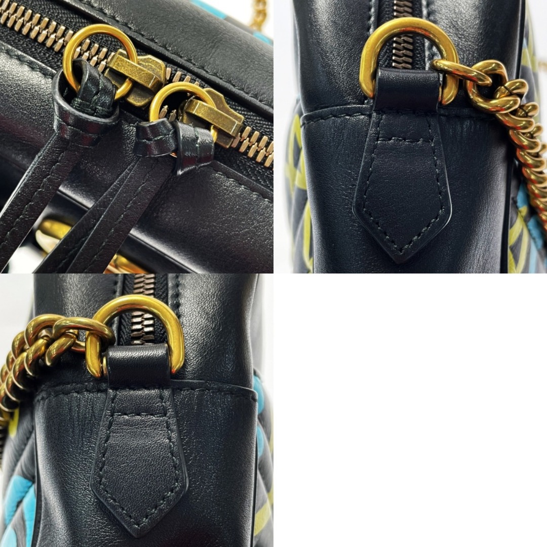 GUCCI グッチ GGマーモント 443499 ブラック/イエロー/ブルー GUCCI グッチ GGマーモント 443499 ブラック/イエロー/ブルー