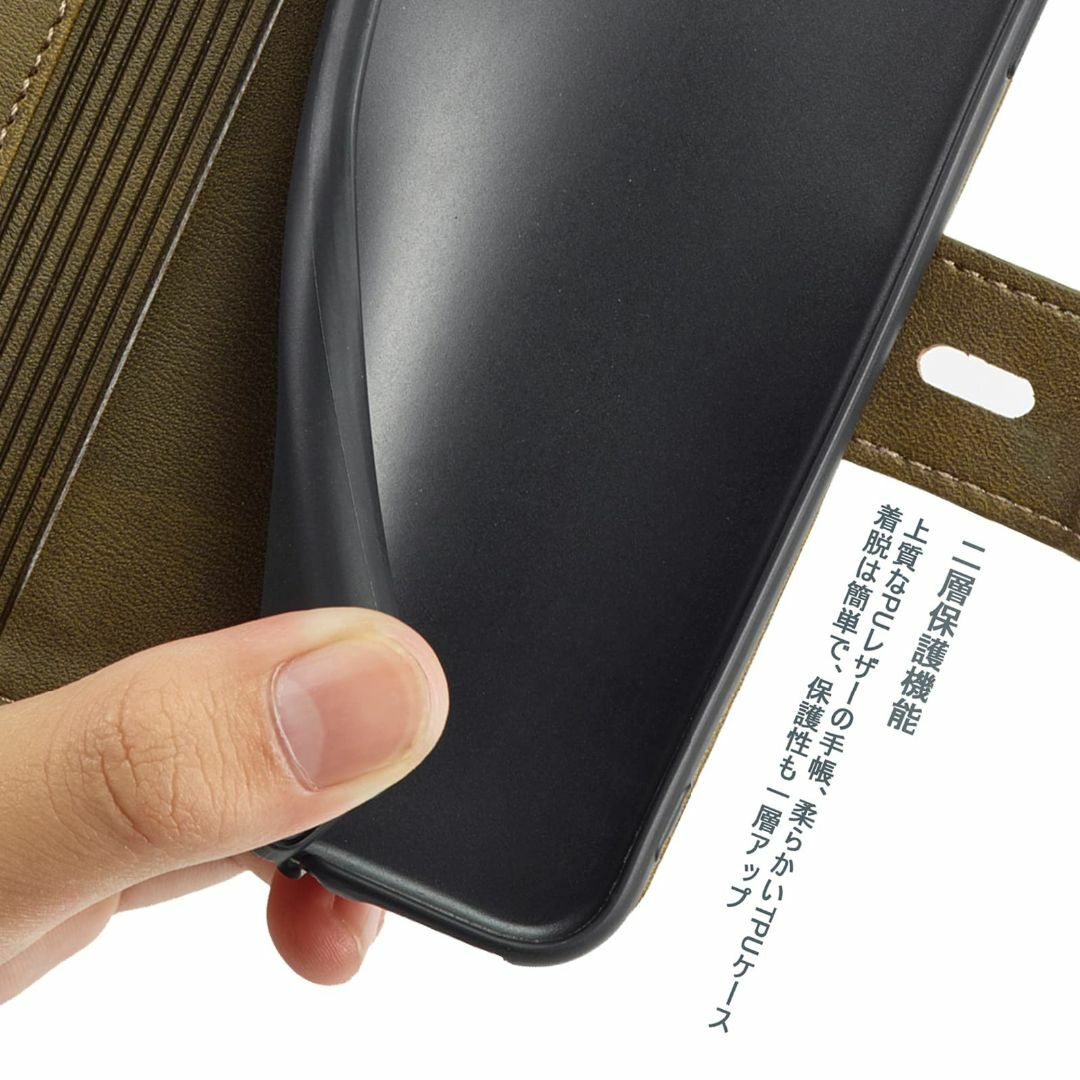 【色: オリーブグリーン】Xperia 10 V ケース手帳型 SOG11 do スマホ/家電/カメラのスマホアクセサリー(その他)の商品写真