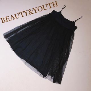 ビューティアンドユースユナイテッドアローズ(BEAUTY&YOUTH UNITED ARROWS)の美品❤️BEAUTY&YOUTHチュールキャミワンピース(ひざ丈ワンピース)