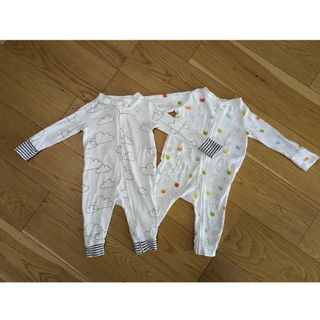 ベビーギャップ(babyGAP)のbabygap ジップ　カバーオール　長袖　3-6m　2枚セット(カバーオール)