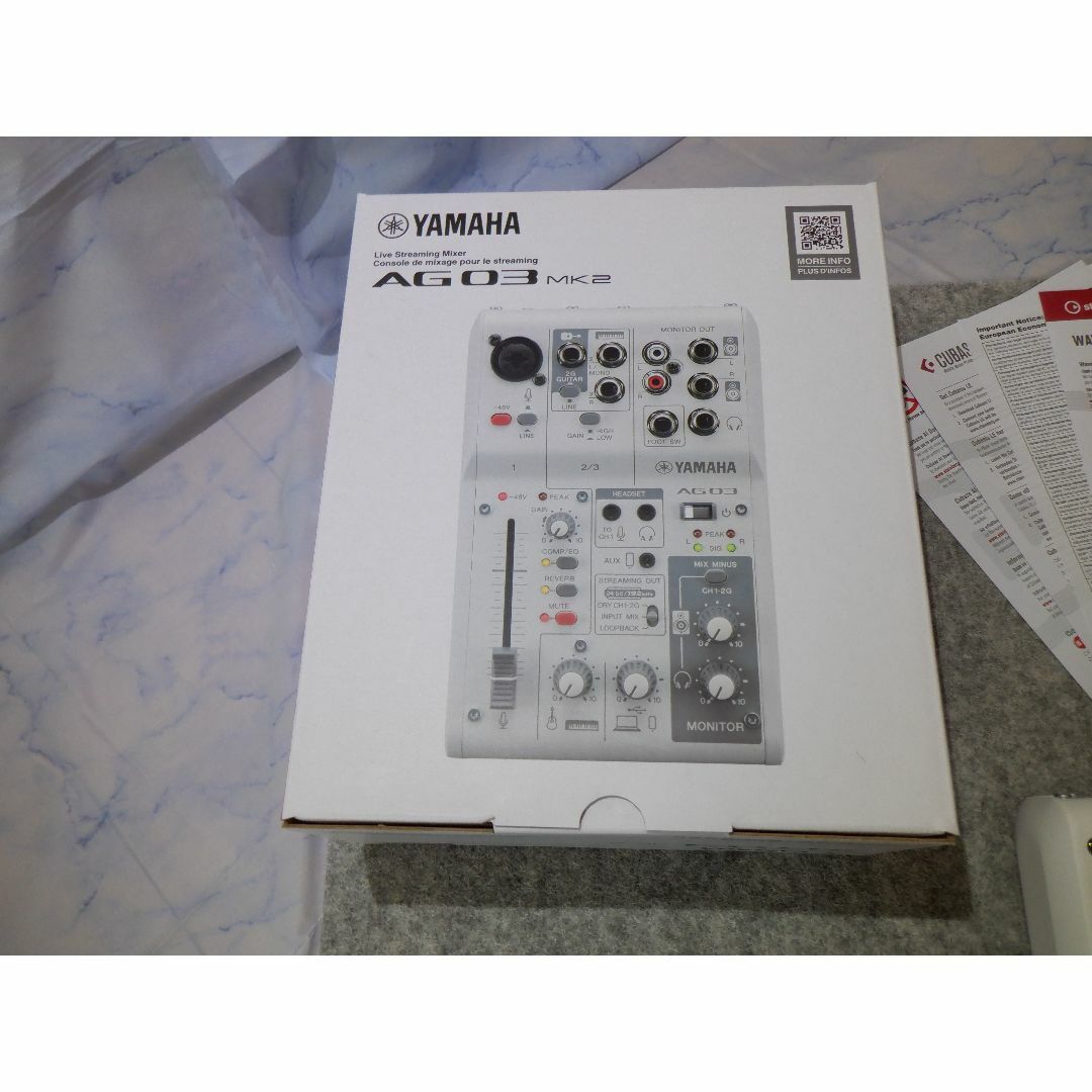 ヤマハ(ヤマハ)のYAMAHA / AG03MK2（説明書、箱有り） 楽器のDTM/DAW(オーディオインターフェイス)の商品写真