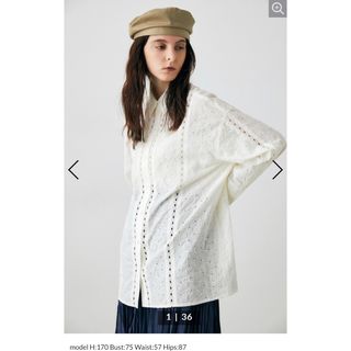 マウジー(moussy)のmoussy  EYELET LONG レース　シャツ(シャツ/ブラウス(長袖/七分))