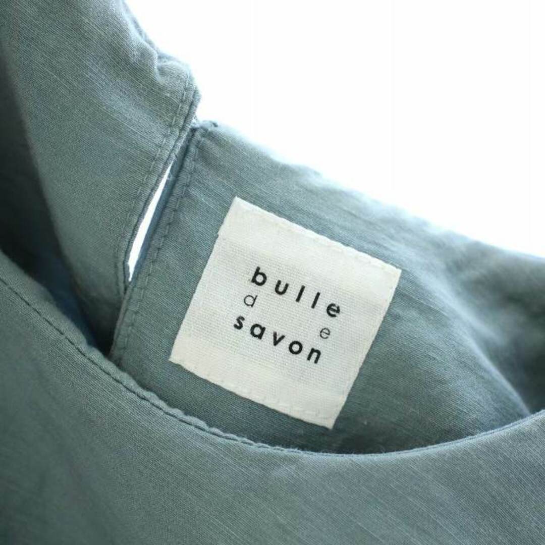 bulle de savon - ビュルデサボン ワンピース リネン混 五分袖 ひざ丈