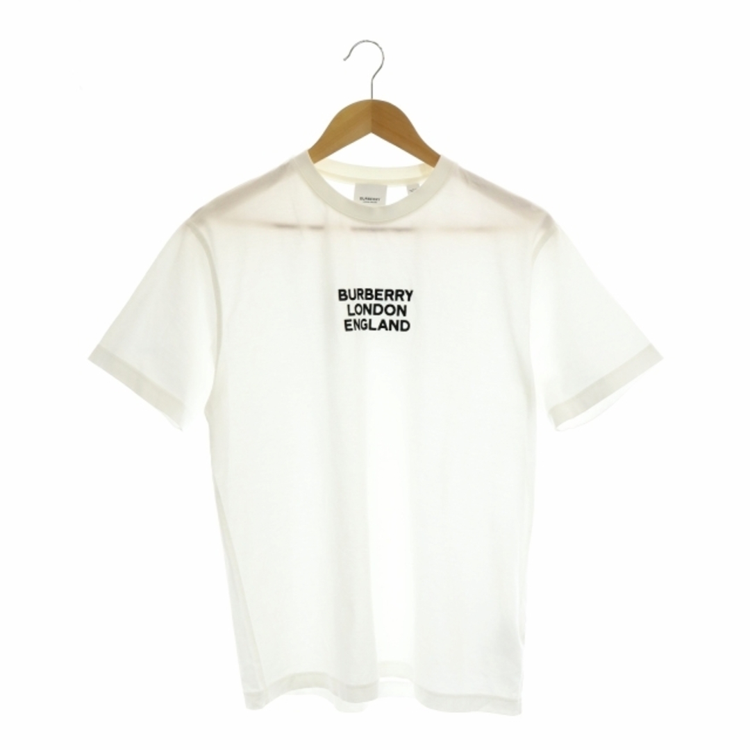 バーバリー ロンドン ロゴ刺繍 半袖 Tシャツ カットソー XS 白 黒635cmゆき丈