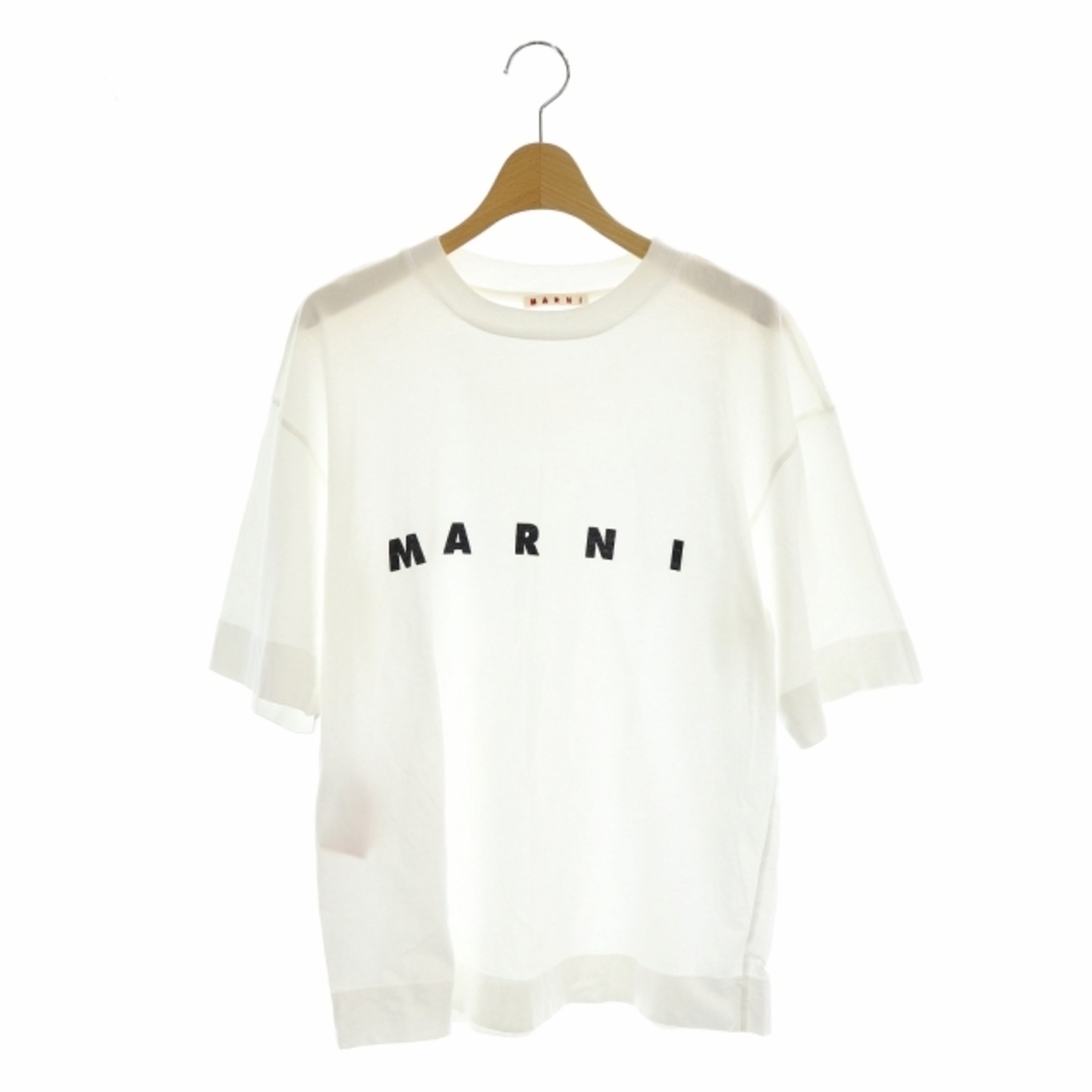 マルニ ロゴ 半袖 Tシャツ カットソー ロゴ 36 白 黒 ホワイト ブラックOSマルニMARNI36身幅