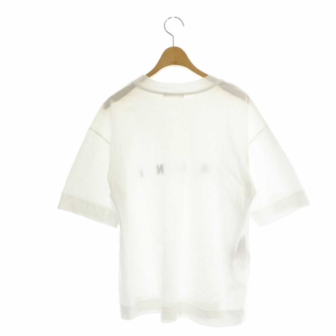 マルニ ロゴ 半袖 Tシャツ カットソー ロゴ 36 白 黒 ホワイト ブラック