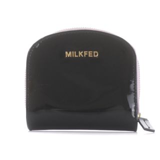 ミルクフェド(MILKFED.)のミルクフェド MILKFED. 二つ折り財布 エナメル レザー ロゴ 黒(財布)