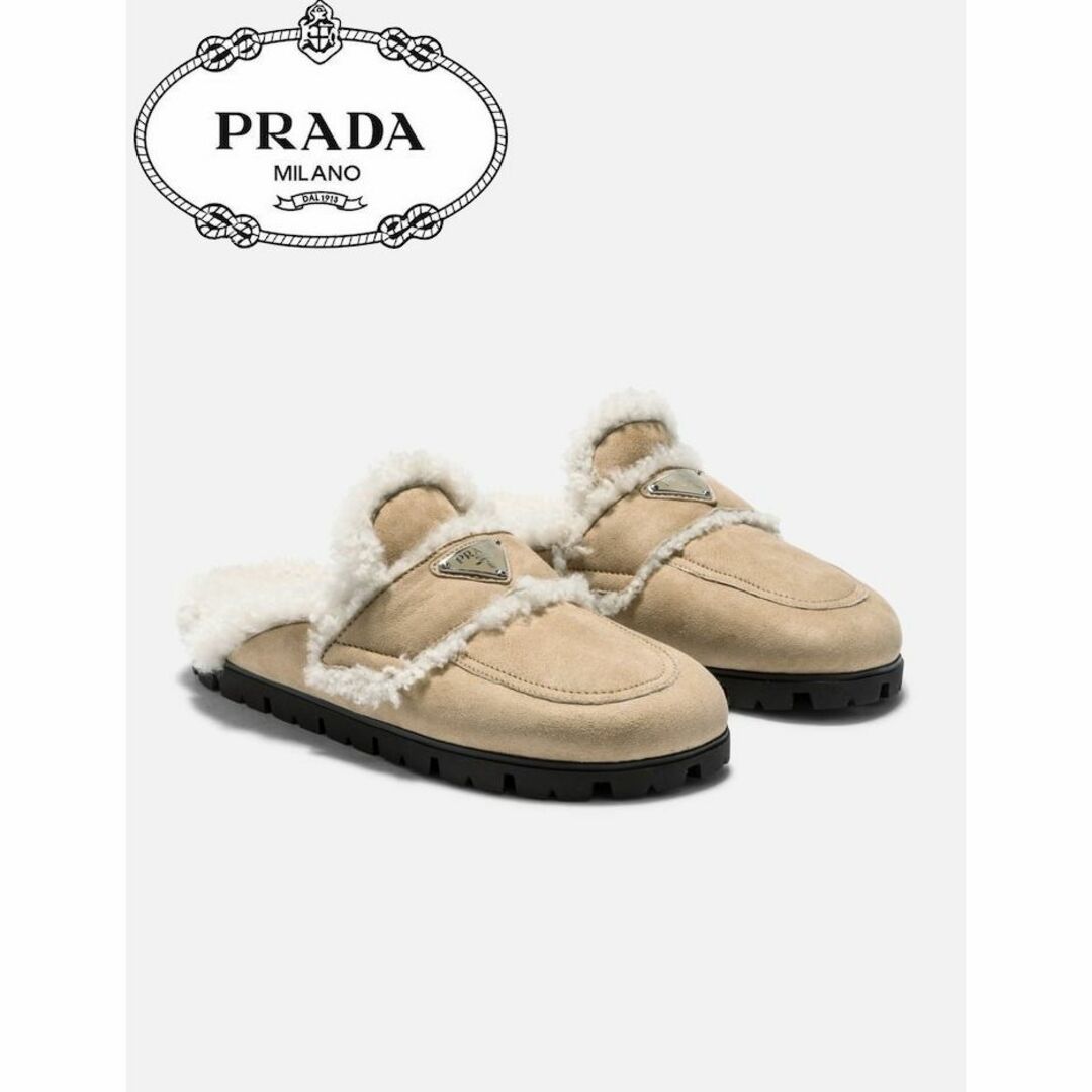 PRADA(プラダ)のPRADA シアリング サンダル レディースの靴/シューズ(スリッポン/モカシン)の商品写真