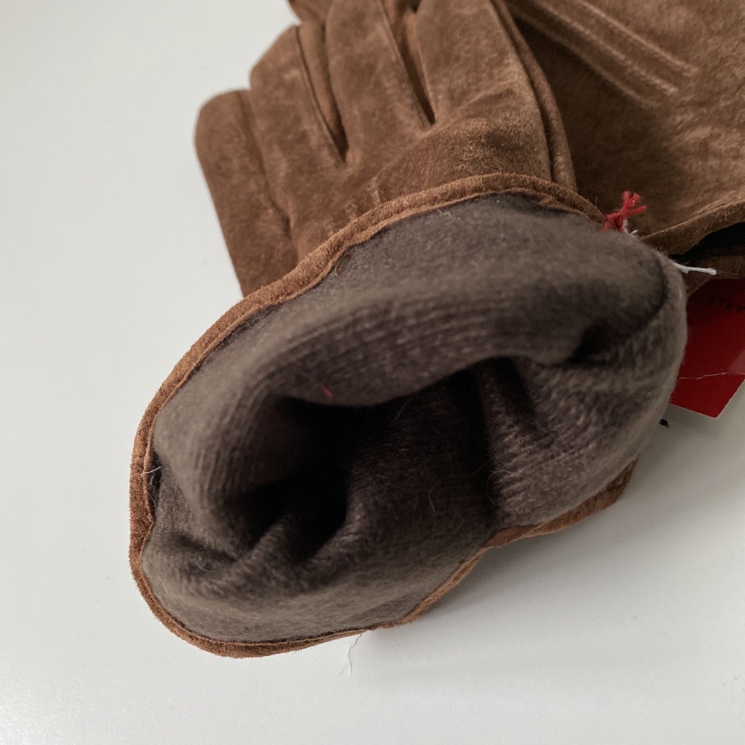 CHARLES JOURDAN(シャルルジョルダン)のレディース 手袋 シャルルジョルダン 豚革 ブラウン ウエーブトリミング レディースのファッション小物(手袋)の商品写真