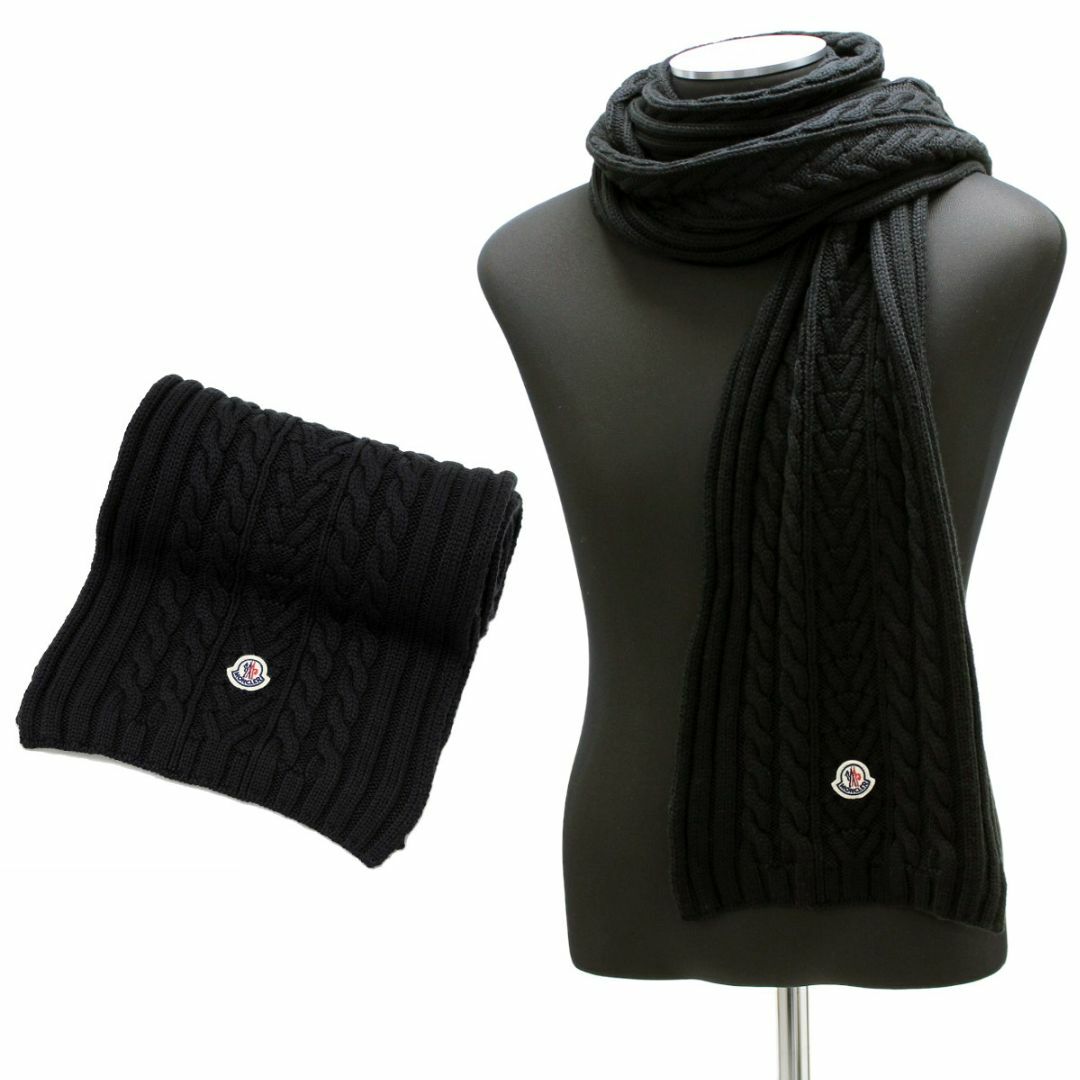 MONCLER(モンクレール)の送料無料 132 MONCLER モンクレール 9974400 A9146 ブラック マフラー SCIARPA レディースのファッション小物(マフラー/ショール)の商品写真