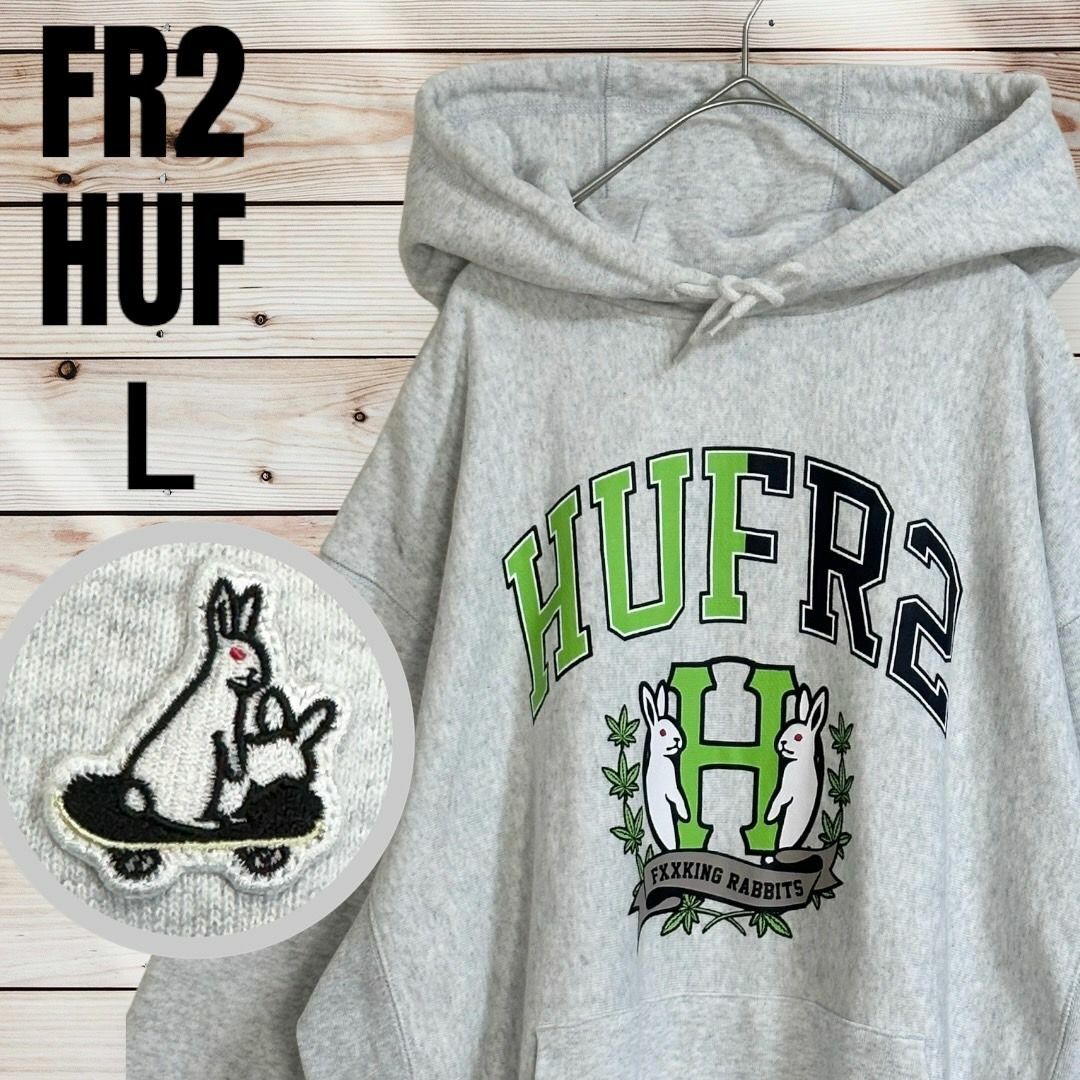 コムドットゆうた着用モデル】HUF×FR2☆ビックプリントパーカー 入手