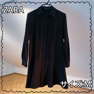 ザラ(ZARA)のZARA/チュニックワンピース(黒)(ミニワンピース)