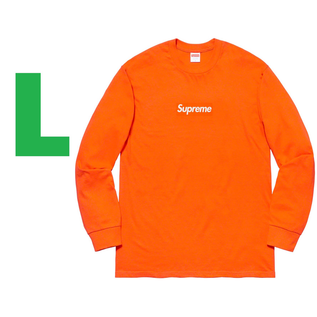 L】Supreme Box Logo L/S Tee Orange ロンT-