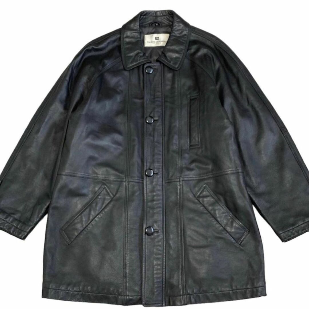 PIERRE BALMAIN メンズ・羊革ラムレザーハーフコート+storksnapshots.com