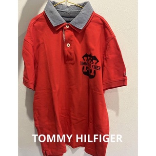 トミーヒルフィガー(TOMMY HILFIGER)のトミーヒルフィガー　TOMMY ポロシャツ　半袖　赤　ワンポイント　ロゴ(ポロシャツ)