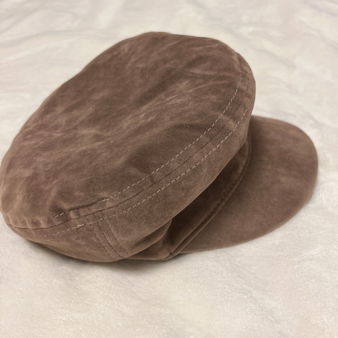 INGNI(イング)のINGNI イング スエード金具付きキャスケット 黒 ブラウン レディースの帽子(キャスケット)の商品写真
