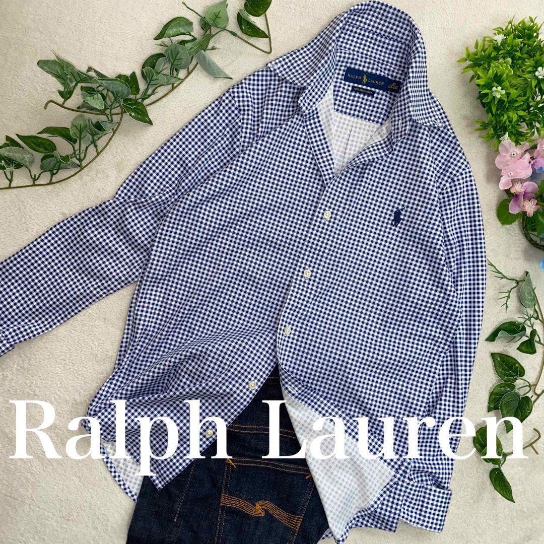 POLO RALPH LAUREN(ポロラルフローレン)のRalph Lauren 未使用に近い美品 L位　高級コットン　ギンガムチェック レディースのトップス(シャツ/ブラウス(長袖/七分))の商品写真